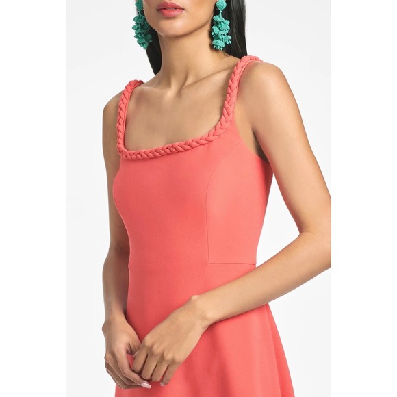 NWT Sachin & Babi Steph Dress Coral Tea Length Crepe Sz 2 $450 - Picture 2 of 7